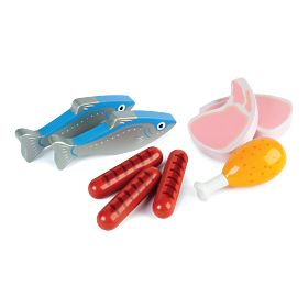 Tidlo Scatola di legno con carne e pesce
