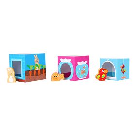 Torre cubica Small Foot con animali in legno