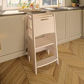 Torre di apprendimento Montessori in legno - bianca, Ourbaby®