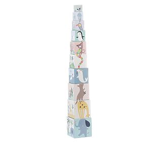 Torre pieghevole di cubi - animali del mondo con numeri 1-10, Vilac