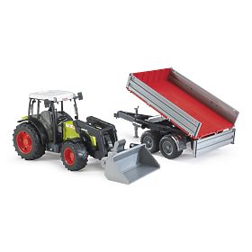 Trattore Bruder CLAAS Nectis 267F con caricatore e rimorchio, Bruder