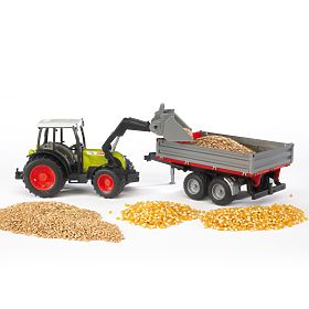 Trattore Bruder CLAAS Nectis 267F con caricatore e rimorchio, Bruder
