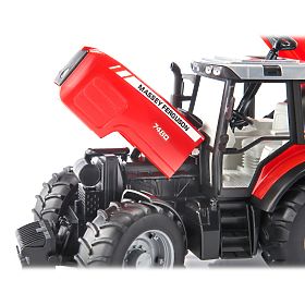 Trattore Bruder MASSEY FERGUSON con rimorchio ribaltabile rosso
