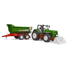 Trattore Bruder ROADMAX con caricatore frontale e rimorchio