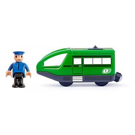 Treno con macchinista a batteria verde