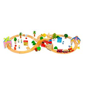 Treno in legno 74 pezzi ECOTOYS