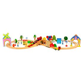 Treno in legno 74 pezzi ECOTOYS