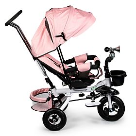 Triciclo girevole a 360° Rosa Delux con tettoia ECOTOYS, EcoToys