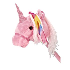 Unicorno su bastone Rosa Hobby Horse