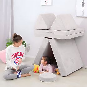 Divano pieghevole modulare grande per bambini fai da te 8 morbidi cuscini - Grigio ECOTOYS