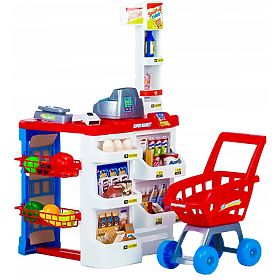 Grande negozio con cassa Supermercato stand per bambini con cassa, bilancia e scanner