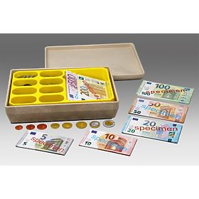 Wissner Cassa con banconote e monete in euro, Wissner