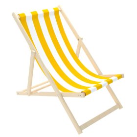 Sedia da spiaggia Stripes - giallo-bianco, CHILL